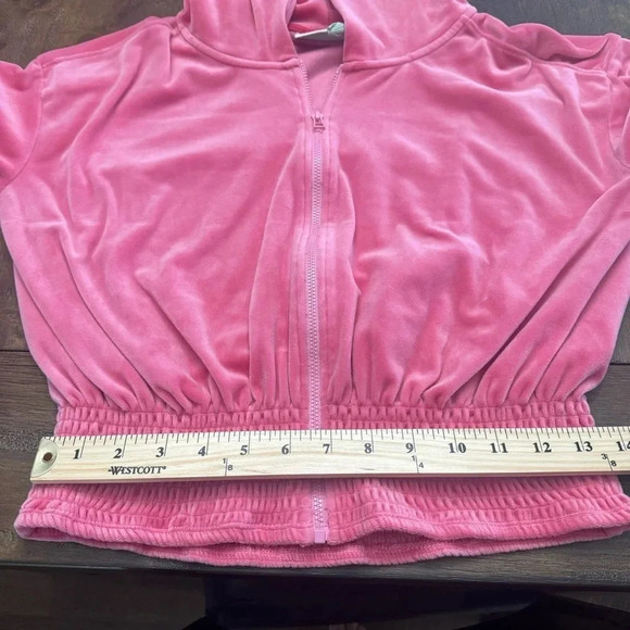 EUC Anthropologie Saturday Sunday Barbie pink velour zip-up hoodie. Small. - Picture 11 of 11